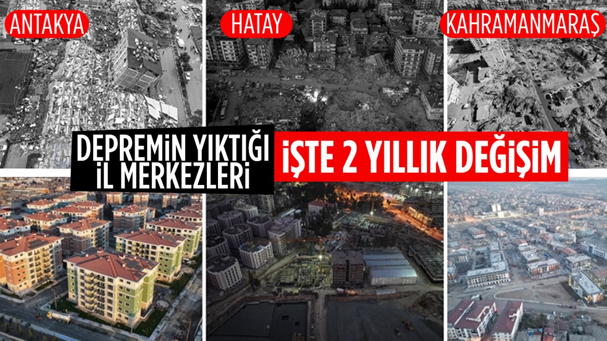 Kahramanmaraş merkezli depremlerin yıkıma neden olduğu il merkezleri görüntülendi